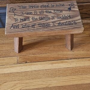 This Little Stool Is Mine Vintage Solid Wooden Stool